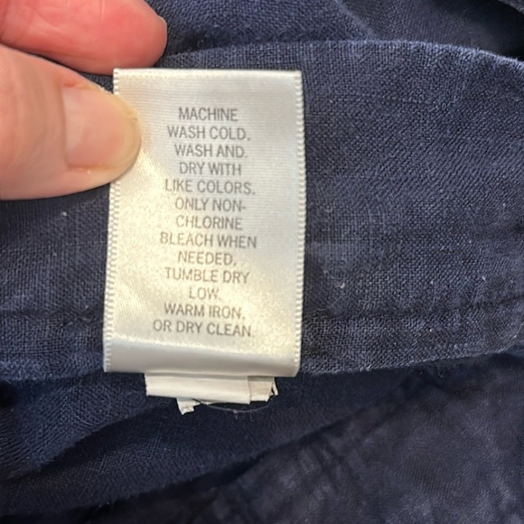 Banana Republic size 8 linen Women's Navy Wide-Leg Jeans - Picture 5 of 6